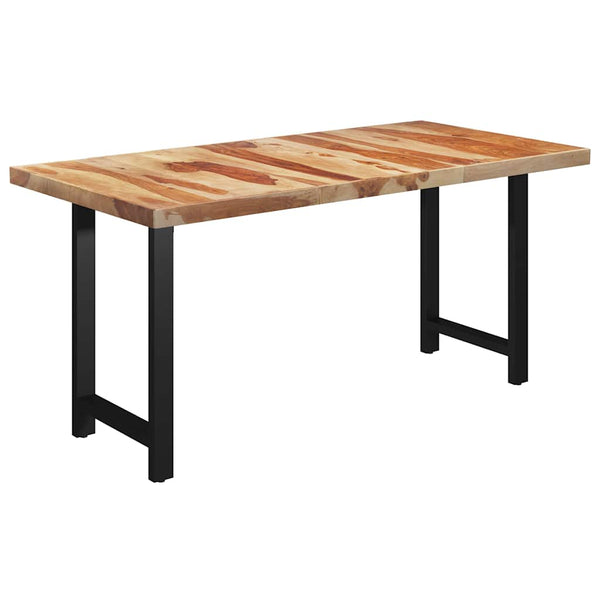 Ruokapöytä H-muotoisilla jaloilla 180x90x77 cm massiivipuu