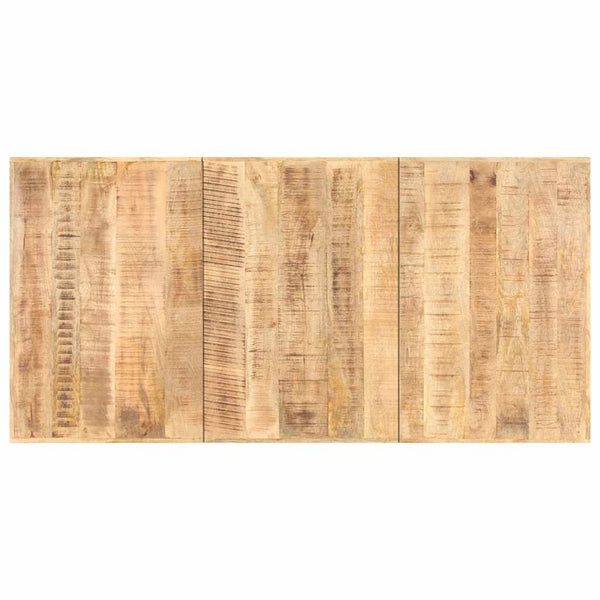 Ruokapöytä H-muotoisilla jaloilla 200x100x77 cm täysi mangopuu