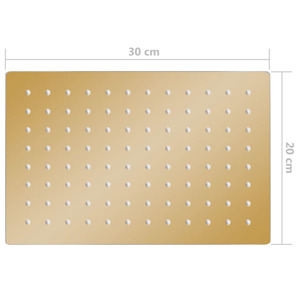 Sade suihkupää ruostumaton teräs 30x20 cm suorakaide kulta