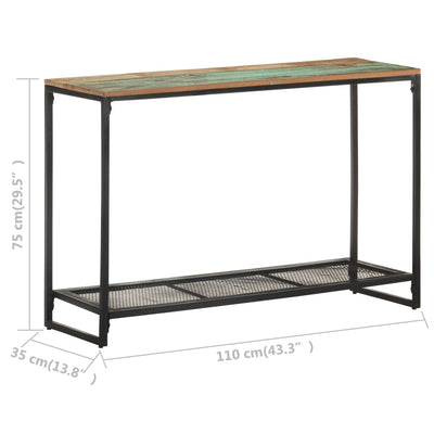 Konsolipöytä 110x35x75 cm kierrätetty täyspuu