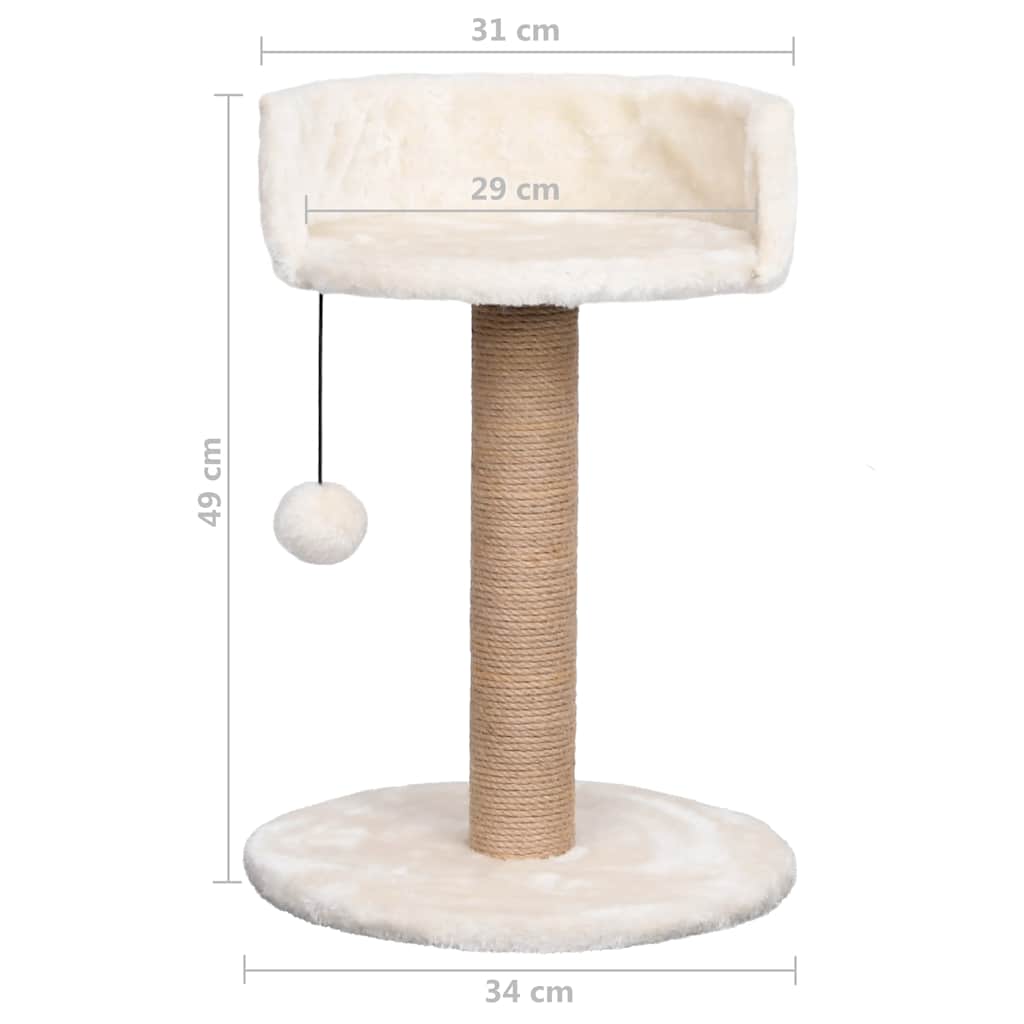 Kissan kiipeilypuu raapimispylväällä Hyrum 49cm (meriheinä)