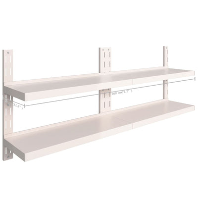 2-Krs kelluvat seinähyllyt 2 kpl ruostumaton teräs 200x30 cm