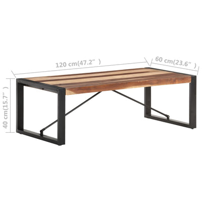 Sohvapöytä 120x60x40 cm täysi seesamviimeistelty puu