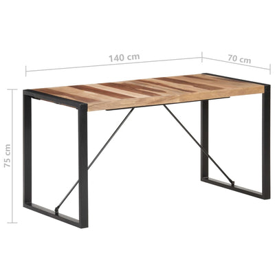 Ruokapöytä 140x70x75 cm täysi puu seesamviimeistelyllä