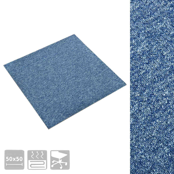 Matto 20 kpl Sininen 50 x 50 cm 100% polypropeeni