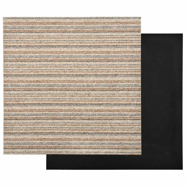 Matto 20 kpl Raidallinen beige 50 x 50 cm 100% polypropeeni