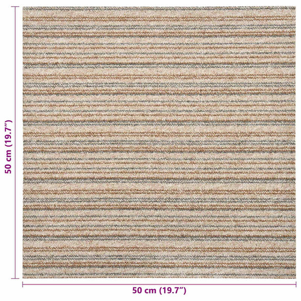 Matto 20 kpl Raidallinen beige 50 x 50 cm 100% polypropeeni