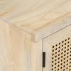 TV-taso 120x30x40 cm täysi mangopuu ja luonnollinen ruoko