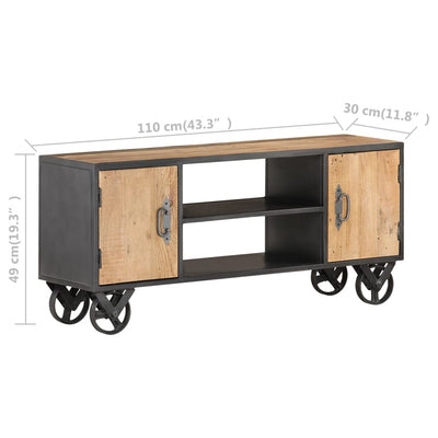 TV-taso 110x30x49 cm kierrätetty täyspuu