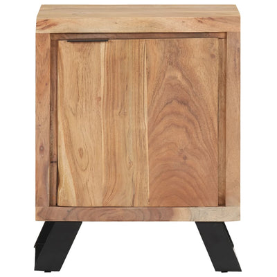 Yöpöytä 40x30x50 cm täysi akaasiapuu luonnolliset puureunat