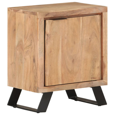 Yöpöytä 40x30x50 cm täysi akaasiapuu luonnolliset puureunat