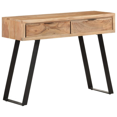 Konsolipöytä 100x35x76 cm täysi akaasiapuu elävillä reunoilla
