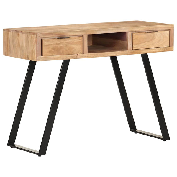 Työpöytä 107x45x79 cm täysi akaasiapuu elävillä reunoilla