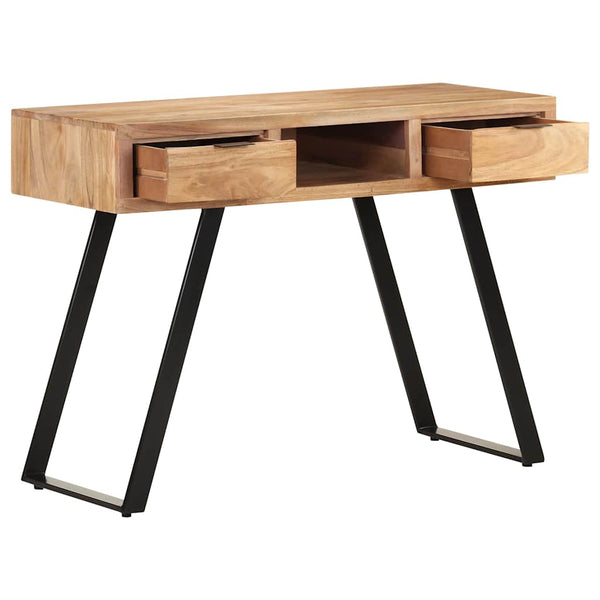 Työpöytä 107x45x79 cm täysi akaasiapuu elävillä reunoilla