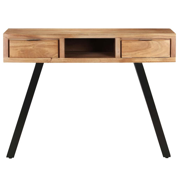 Työpöytä 107x45x79 cm täysi akaasiapuu elävillä reunoilla