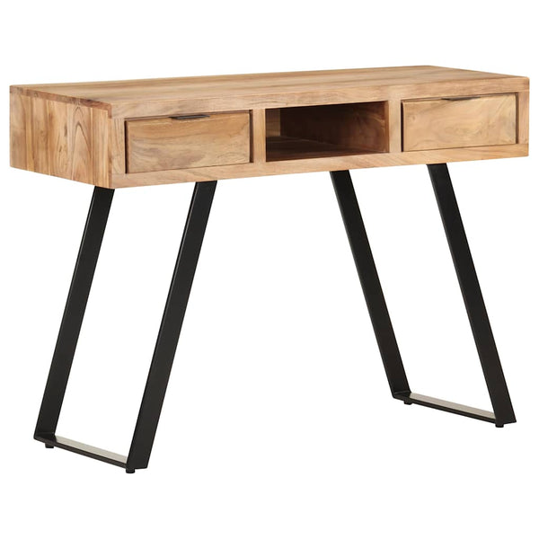 Työpöytä 107x45x79 cm täysi akaasiapuu elävillä reunoilla
