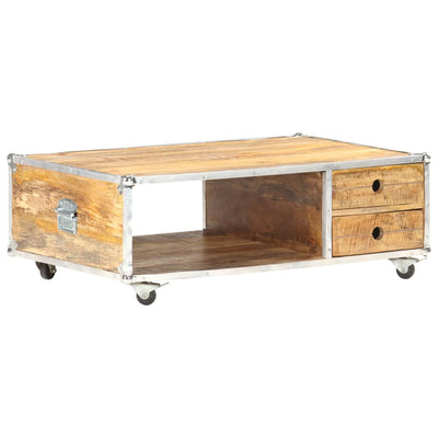 Sohvapöytä 89x59x33 cm täysi karkea mangopuu