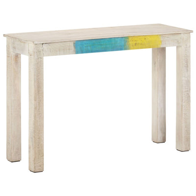 Konsolipöytä valkoinen 115x35x77 cm karkea mangopuu