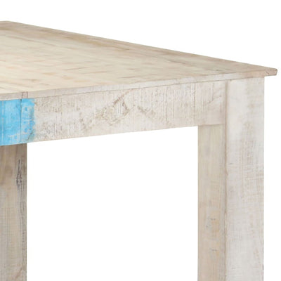 Ruokapöytä valkoinen 180x90x76 cm täysi mangopuu