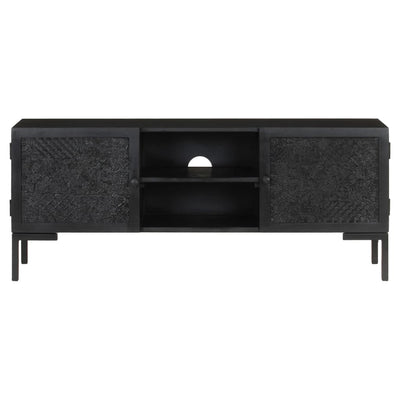 TV-taso musta 115x30x46 cm täysi mangopuu