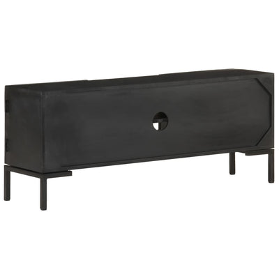 TV-taso musta 115x30x46 cm täysi mangopuu