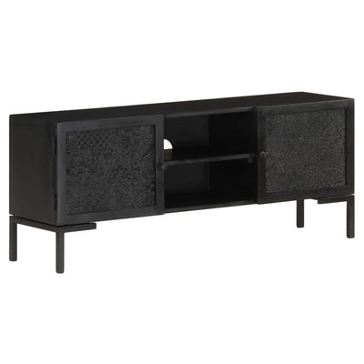 TV-taso musta 115x30x46 cm täysi mangopuu