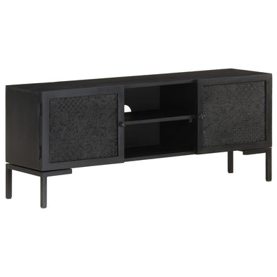 TV-taso musta 115x30x46 cm täysi mangopuu