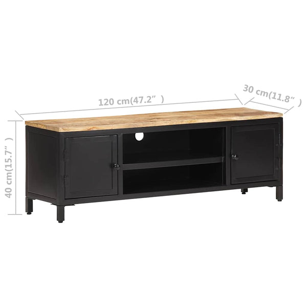 TV-taso 120x30x40 cm täysi karkea mangopuu