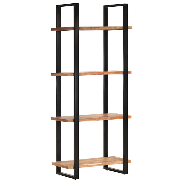 Kirjahylly 4 tasoa 80x40x180 cm täysi akaasiapuu