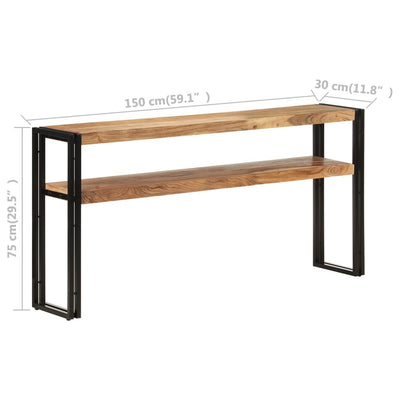 Konsolipöytä 150x30x75 cm täysi akaasiapuu