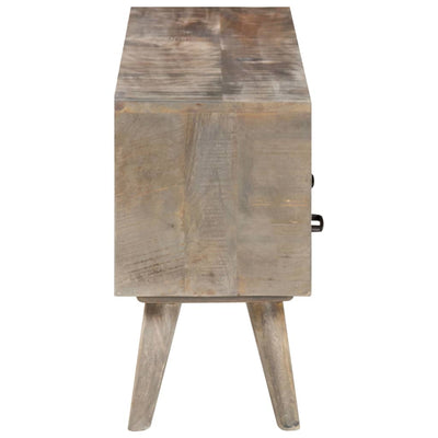 TV-taso harmaa 130x35x51 cm täysi karkea mangopuu