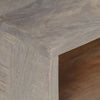 TV-taso harmaa 130x35x51 cm täysi karkea mangopuu