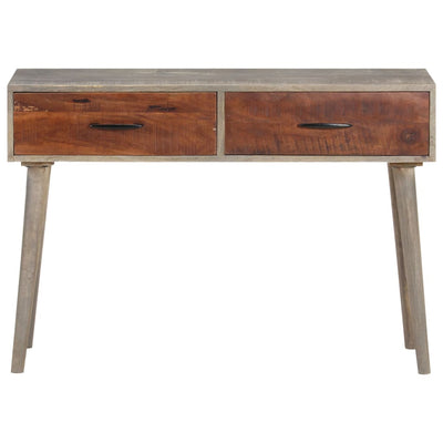 Konsolipöytä harmaa 110x35x75 cm täysi karkea mangopuu