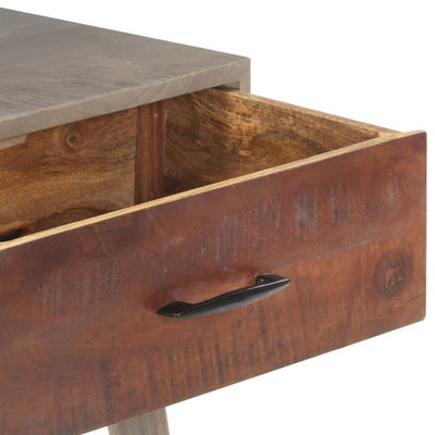 Konsolipöytä harmaa 110x35x75 cm täysi karkea mangopuu