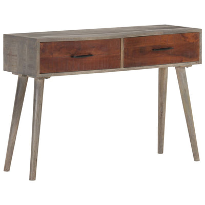 Konsolipöytä harmaa 110x35x75 cm täysi karkea mangopuu