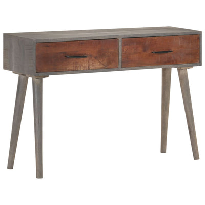 Konsolipöytä harmaa 110x35x75 cm täysi karkea mangopuu
