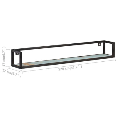 Seinähyllyt 2 kpl 120 cm kierrätetty täyspuu