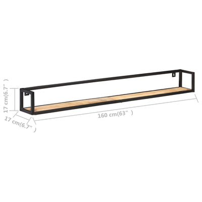 Seinähyllyt 2 kpl 160 cm karkea mangopuu