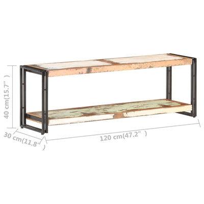 TV-taso 120x30x40 cm kierrätetty täyspuu