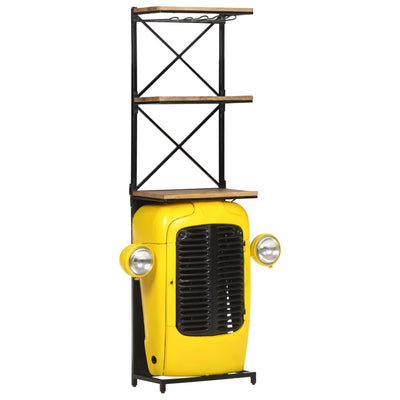 Keltainen traktoriviinikaappi Siduta 49x31x172cm (mangopuu)