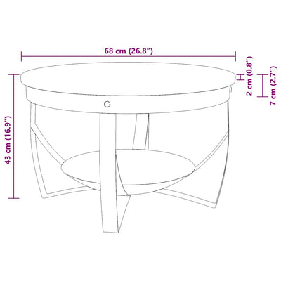 Sohvapöytä Minella Ø 68x43cm (kierrätetty puu)