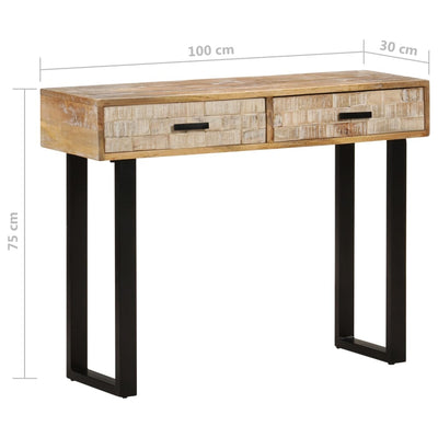 Konsolipöytä 100x30x75 cm täysi mangopuu