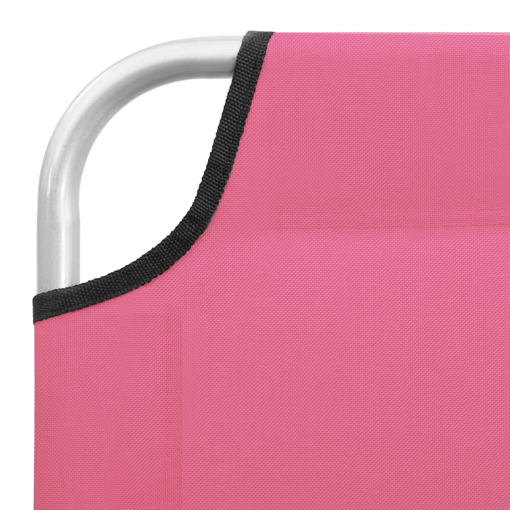 Pinkki kokoontaitettava aurinkotuoli Rogzana (teräs ja kangas)