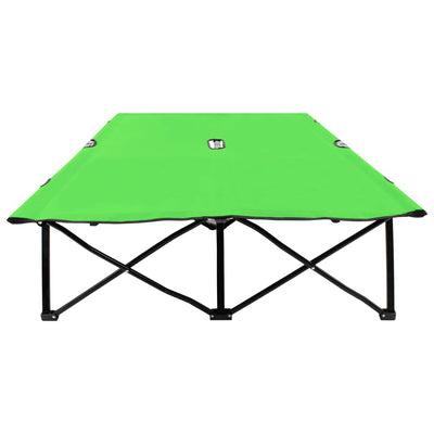 Vihreä kahden hengen kokoontaitettava aurinkotuoli Annabella (teräs)