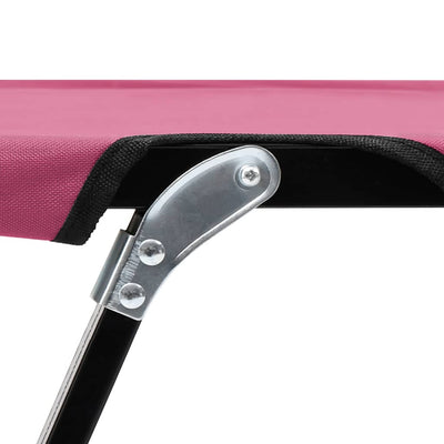 Kahden hengen kokoontaitettava aurinkotuoli pinkki teräs