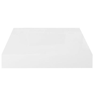 Kelluvat seinähyllyt 2kpl korkeakiilto valk. 23x23,5x3,8 cm MDF