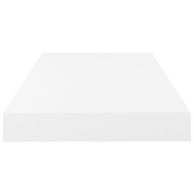 Kelluvat seinähyllyt 2 kpl korkeakiilto valk. 50x23x3,8 cm MDF