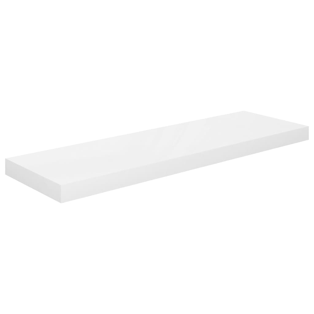 Korkeakiilto valk kelluvat seinähyllyt Chan 80x23,5x3,8cm (4 kpl mdf)