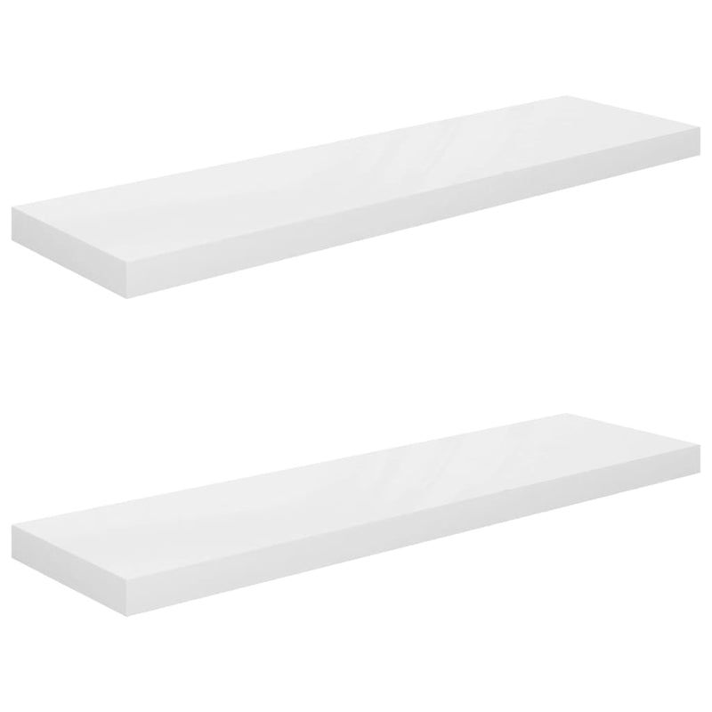 Korkeakiilto valk. kelluvat seinähyllyt Chan 90x23,5x3,8cm (2kpl mdf)