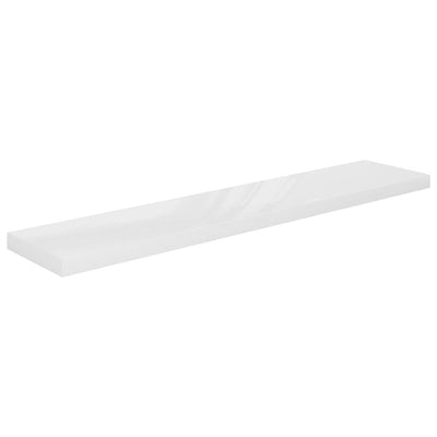 Kelluvat seinähyllyt 2kpl kork.kiilto valk. 120x23,5x3,8 cm MDF